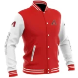 Arizona Diamondbacks Red & White Full-Snap Wool Varsity Jacket