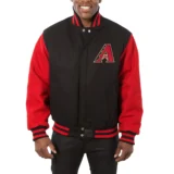 Arizona Diamondbacks Two Tone Wool Varsity Jacket Black & Re