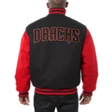 Arizona Diamondbacks Two Tone Wool Varsity Jacket Black & Red