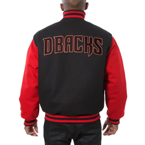 Arizona Diamondbacks Two Tone Wool Varsity Jacket Black & Red
