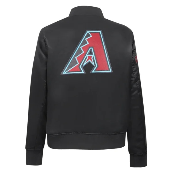 Arizona Diamondbacks Women's Classic Black Satin Varsity Jac