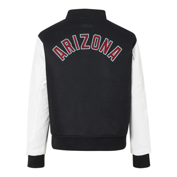 Arizona Diamondbacks Women's Classic Black&White Wool & Leather Varsity Ja