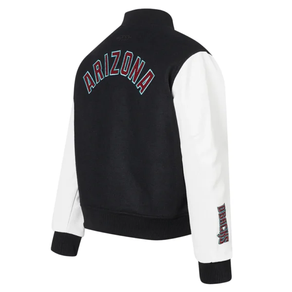 Arizona Diamondbacks Women's Classic Black&White Wool & Leather Varsity Jack