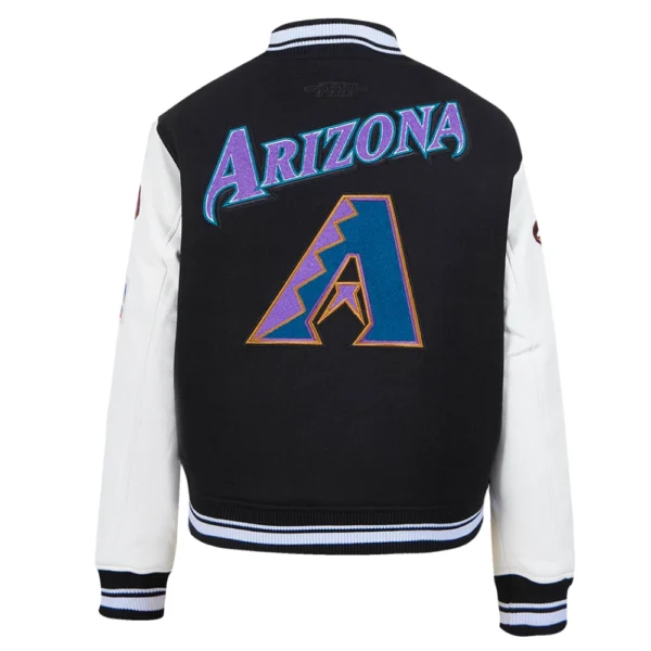 Arizona Diamondbacks Women's Retro Classic Black&White Wool & Leather Varsity Jack