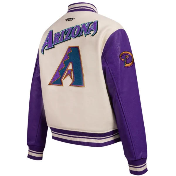 Arizona Diamondbacks Women's Retro Classic Varsity Jacket with Wool & Leat
