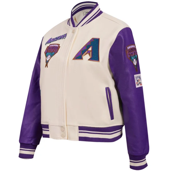 Arizona Diamondbacks Women's Retro Classic Varsity Jacket with Wool & Leath