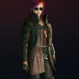 Cyberpunk 2077 Durable Women Leather Brown Coat