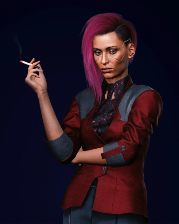 Cyberpunk 2077 Female V Red Leather Blazer Coat