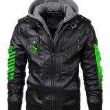 Cyberpunk 2077 Halloween gaming Handmade Edge-runners Bomber Leather Black Jacket