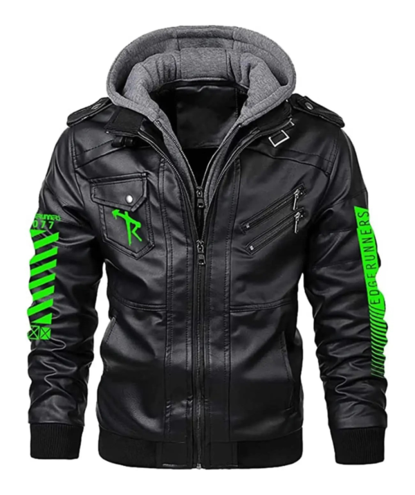 Cyberpunk 2077 Halloween gaming Handmade Edge-runners Bomber Leather Black Jacket