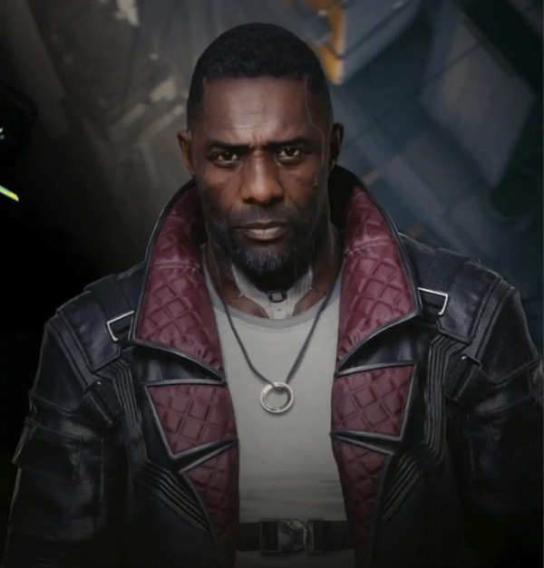 Cyberpunk 2077 Phantom Liberty Idris Elba Black Leather Coat