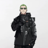 Cyberpunk 2077 Roronoa Zoro Techwear Black Jacket