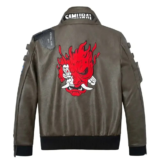 Cyberpunk 2077 Valerie Samurai Bomber Leather Brown Jac