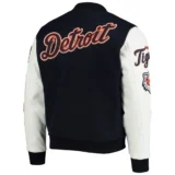 Detroit Tigers Classic Wool & Leather Navy & White Varsity Jacke