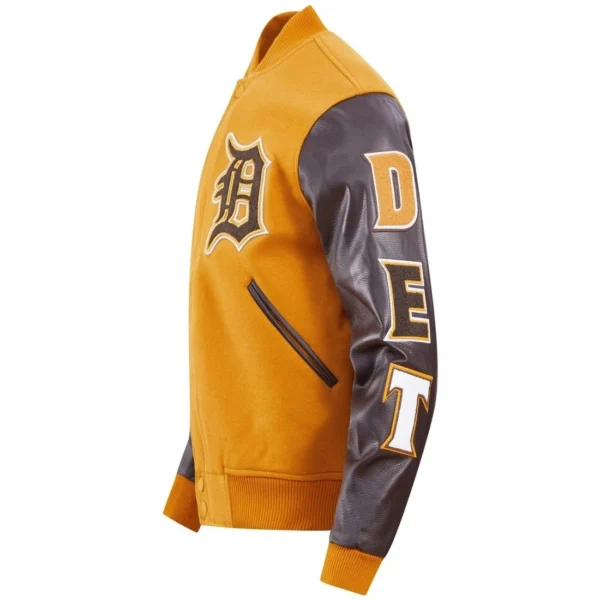 Detroit Tigers Classic Wool & Leather Varsity Brown & Tan Jack