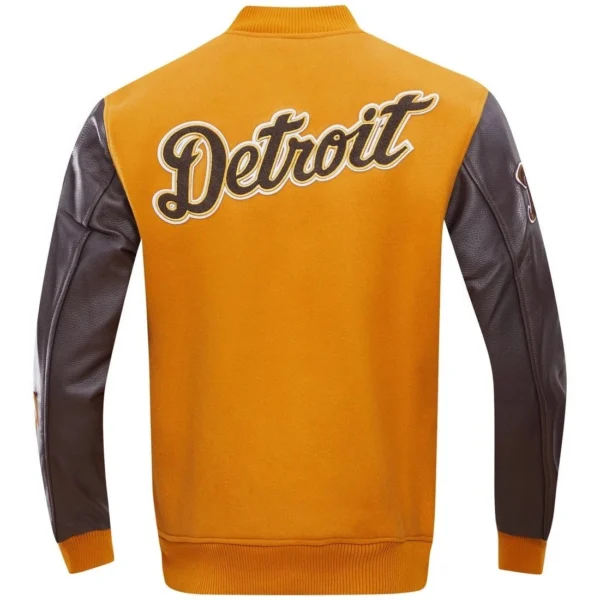 Detroit Tigers Classic Wool & Leather Varsity Brown & Tan Jacke