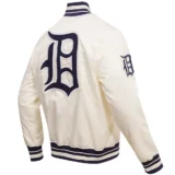 Detroit Tigers Full-Snap Retro Classic Satin Varsity Cream Jack