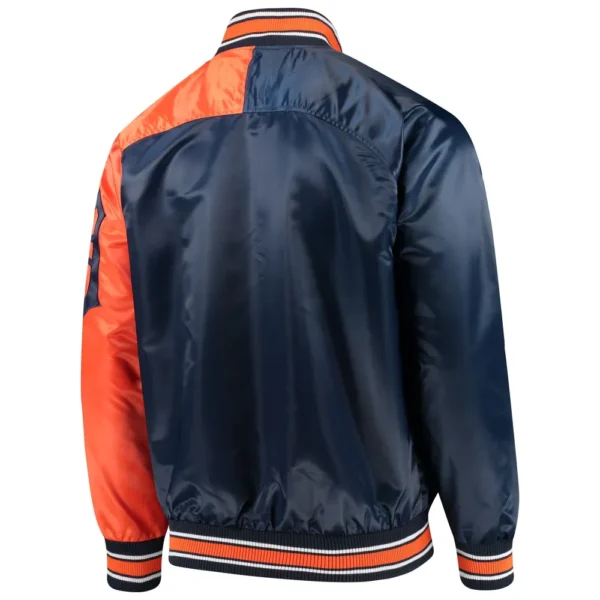 Detroit Tigers G-III Sports by Carl Banks Dugout Spring Full-Snap Satin Navy & Orange Varsity Jacke