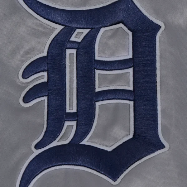Detroit Tigers Gray Script Tail Satin Varsity
