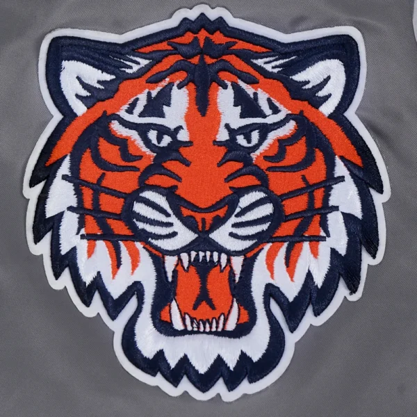 Detroit Tigers Gray Script Tail Satin Varsity Ja