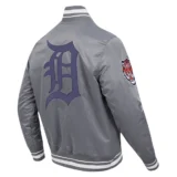 Detroit Tigers Gray Script Tail Satin Varsity Jack