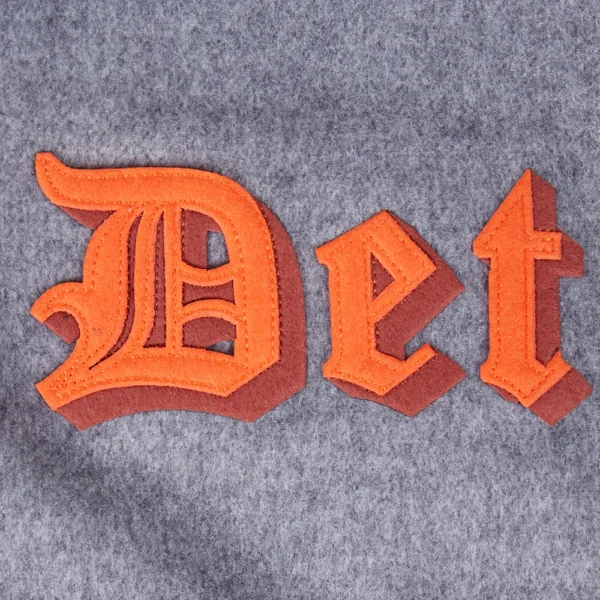 Detroit Tigers Grey&White Old English Wool & Leather Varsit