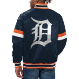 Detroit Tigers Home Game Navy Satin Varsity Jacke