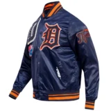 Detroit Tigers Mashup Full-Snap Satin Navy Varsity Jack