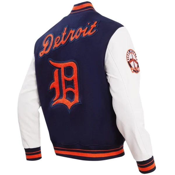 Detroit Tigers Men’s Retro Classic Wool & Leather Rib Knitted Varsity Jack