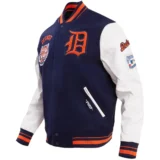 Detroit Tigers Men’s Retro Classic Wool & Leather Rib Knitted Varsity Jacke