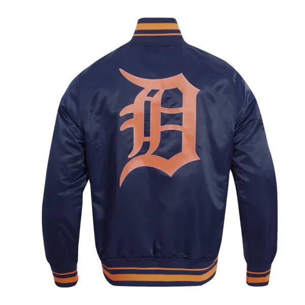 Detroit Tigers Navy Script Tail Satin Varsity