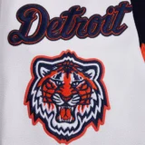 Detroit Tigers Navy&White Old English Wool & Leather Varsity Jack