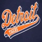 Detroit Tigers Navy&White Wool & Leather Varsity Jacket with Scri