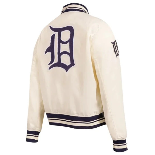 Detroit Tigers Retro Classic Full-Snap Satin Varsity Jacket Wome