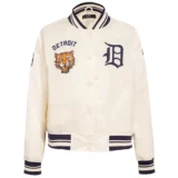 Detroit Tigers Retro Classic Full-Snap Satin Varsity Jacket Women’s