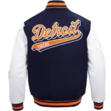 Detroit Tigers Retro Wool & Leather Classic Varsity Jacke