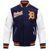 Detroit Tigers Retro Wool & Leather Classic Varsity Jacket