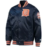 Detroit Tigers Satin The Diamond Full-Snap Varsity Jacket