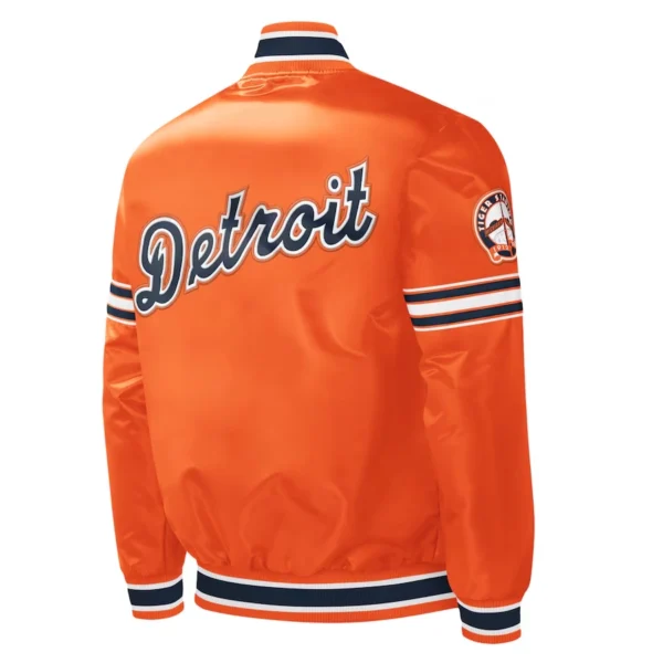 Detroit Tigers Slider Orange Full-Snap Satin Varsity Jacke