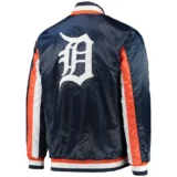 Detroit Tigers The Ace Full-Snap Satin Navy Varsity Jacke