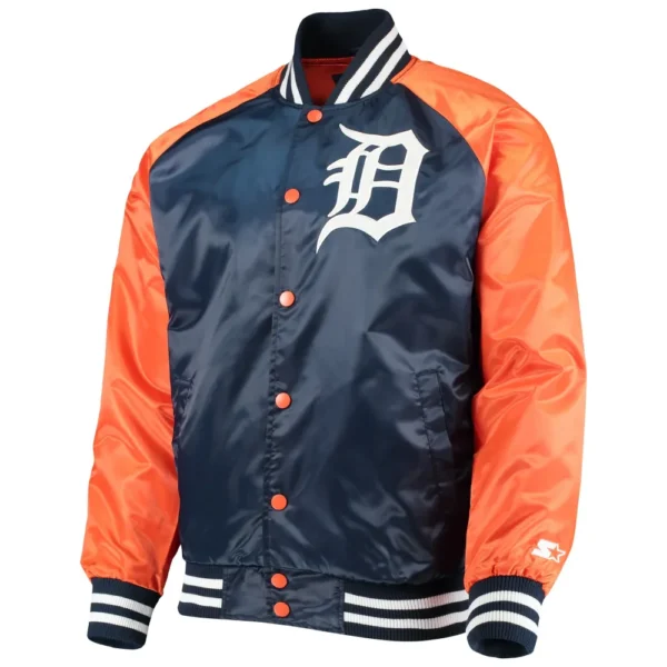 Detroit Tigers The Lead Off Hitter Full-Snap Varsity Satin Jacket