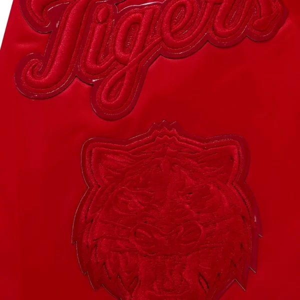 Detroit Tigers Triple Red Full-Snap Satin Varsity J