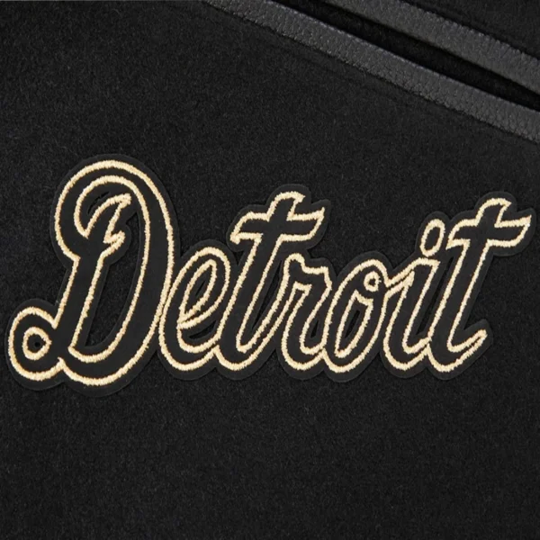 Detroit Tigers Wool & Leather Black & Gold Varsity Black