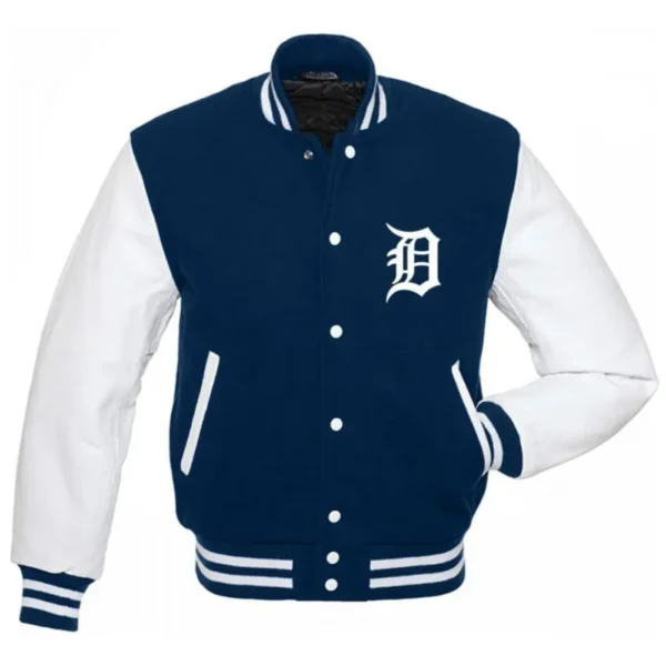 Detroit Tigers Wool & Leather Letterman Varsity Jacket