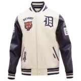 Detroit Tigers Wool & Leather Retro Classic Varsity Jacket