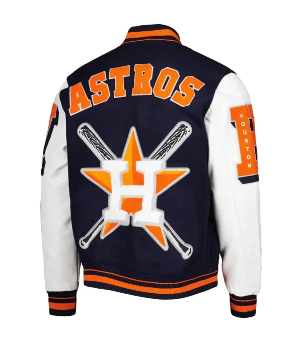 Houston Astros Mashup Wool & Leather Navy/White Jacket Varsity