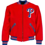 Philadelphia Phillies 1949 Authentic Wool Red Varsity Jacket