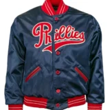 Philadelphia Phillies Authentic 1937 Satin Navy Varsity Jacket