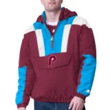 Philadelphia Phillies Burgundy Charger Pullover Half-Zip Jacket