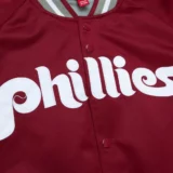 Philadelphia Phillies Rib Knitted Maroon Varsity Jacket Sat